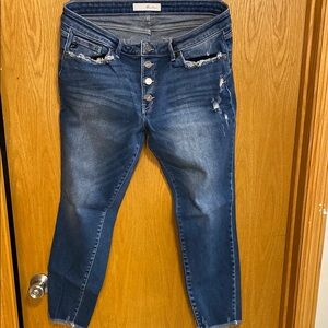 Women's Blue Distressed Jeans
